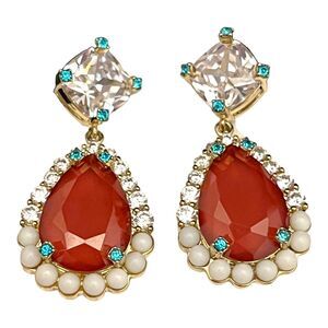 New Designer Earrings Signed Zaxie by Stephanie Taylor Crystals 8E